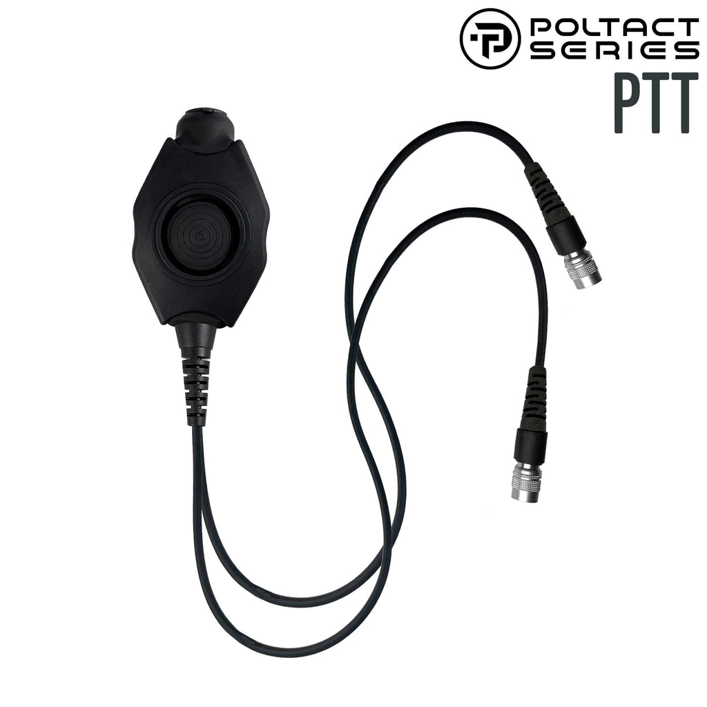 Tactical dual Radio PTT for Headset(Hirose Adapter System): NATO/Military Wiring, Gentex, Ops-Core, OTTO, Select Peltor Models, Helicopter - Replacement/Upgrade - No Adapter straight cable PT-PTTV1D-RR-N Comm Gear Supply CGS