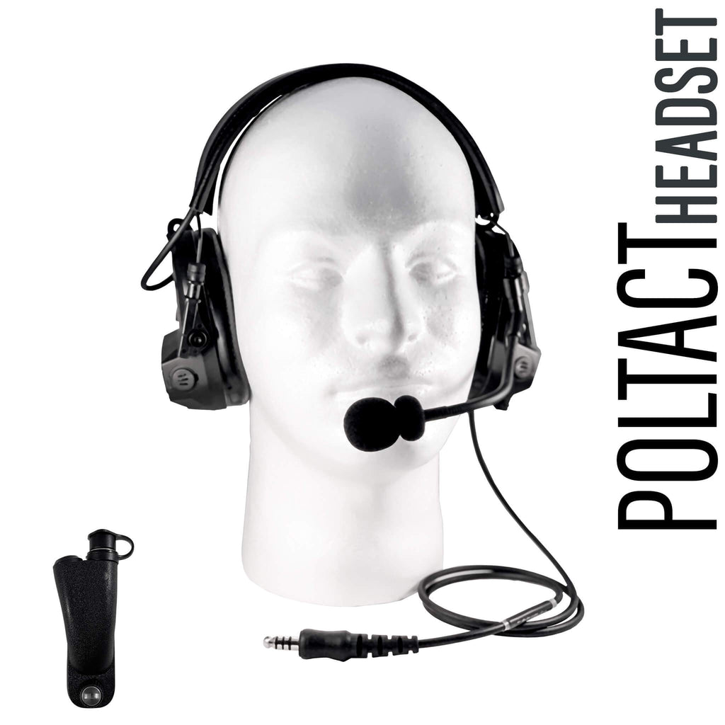 Tactical Radio Headset w/ Active Hearing Protection & Release Adapter - PTH-V1-34RR The Material Comms PolTact Headset & Push To Talk(PTT) Adapter For Motorola APX900, APX1000, APX2000, APX3000, APX4000, APX5000 APX6000/LI/XE APX7000/L/XE APX8000 SRX2200 XPR6100 XPR6300 XPR6350 XPR6380 XPR6500 XPR6550 PR6580 XPR7350/e XPR7380/e XPR7550/e XPR7580/e DP3400 DP3401 DP3600 DP3601 & More. U94 DP4400e Comm Gear Supply CGS