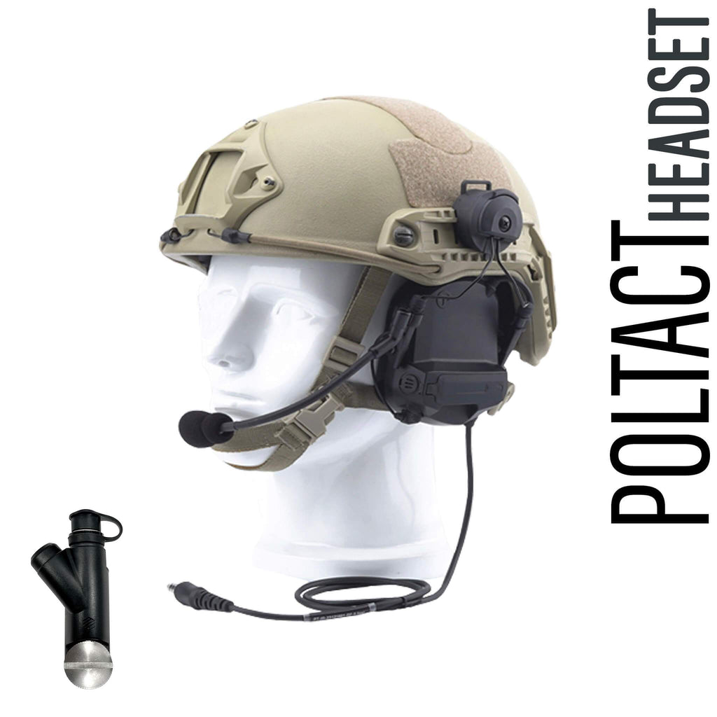 Tactical Radio Headset w/ Active Helmet Hearing Protection & Release Adapter - PTH-V2-29RR Material Comms PolTact Helmet Headset & Push To Talk(PTT) Adapter For Harris(L3Harris): XG-100, XG-100P, XL-185, XL-185P, XL-185Pi, XL-200, XL-150/P, XL-95/P, XL-200P, XL-200Pi tai liberator msa sordid 3m peltor comtac Otto hardhead vet m-lok ops-core, fast arc Comm Gear Supply CGS