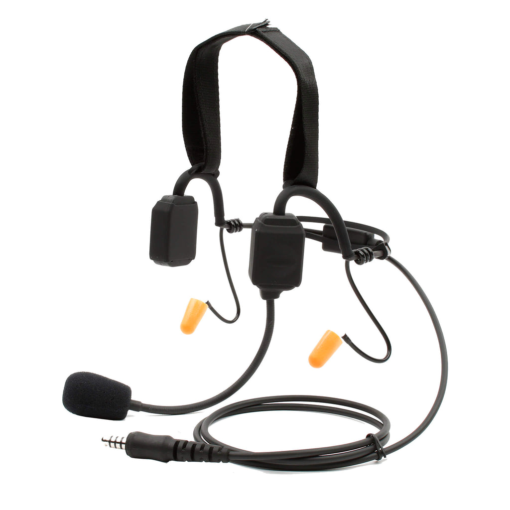 Tactical Temple Transducer Headset w/ Noise Cancelling Boom Mic - Headset Only - Compatible w/ Peltor, TCI, TEA, MSA, Helicopter Comm Gear Supply CGS