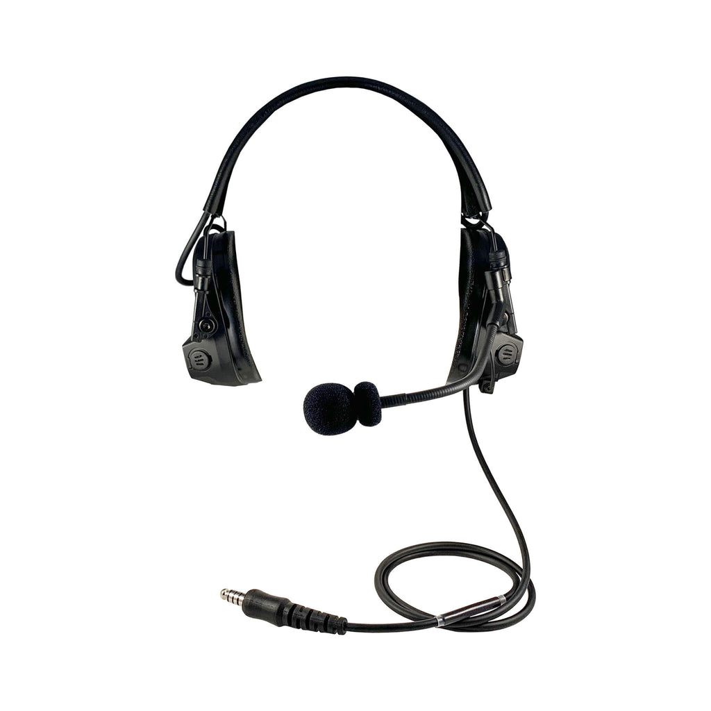 Tactical Radio Headset w/ Active Hearing Protection - PTH-V1-11 Material Comms PolTact Headset & Push To Talk(PTT) Adapter For EF Johnson: VP5000, VP5230, VP5330, VP5430, VP6000, VP6230, VP6330, VP6430