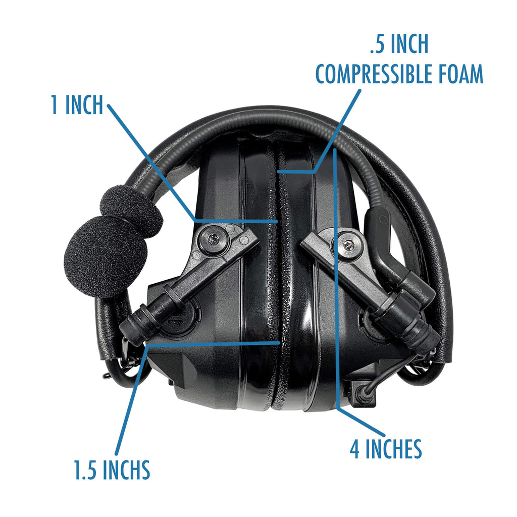 Tactical Radio Headset w/ Active Hearing Protection & Release Adapter - PTH-V1-27RR Material Comms PolTact Headset & Push To Talk(PTT) Adapter For Harris(L3Harris) & M/A-Com Jaguar 700P, 700Pi, 710P, P5100, P5130, P5150, P5200, P7100, P7130, P7150, P7170, P7200, P7230, P7250, P7270