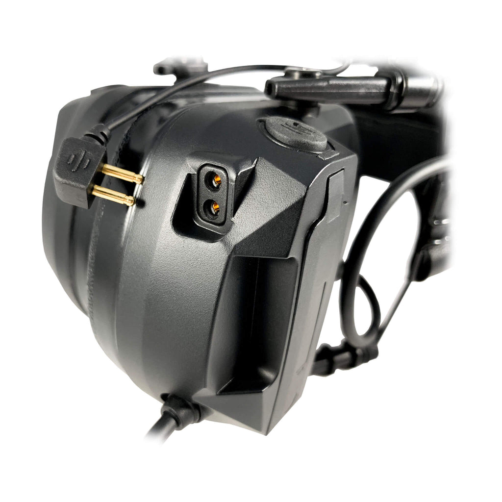 Tactical Radio Headset w/ Active Hearing Protection - PTH-V1-23 Material Comms PolTact Headset & Push To Talk(PTT) Adapter For EF Johnson: 5000, 5100, 8100, 51SL ES, 51 Fire ES, 51SL ES, 51LT ES, 7700, Ascend, AN/PRC127EFJ, VP400, VP600, VP900