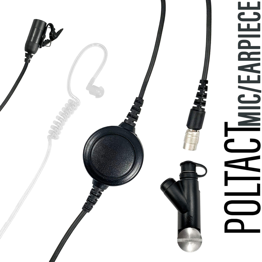 Tactical Mic / Earpiece / PTT Kit - Harris: XG-100, XG-100P, XL-185, XL-185P, XL-185Pi, XL-200, XL-150/P, XL-95/P, XL-200P, XL-200Pi Lo Vis R23 Single Comm Ruggedized Earpiece atlantic signal  Comm Gear Supply CGS