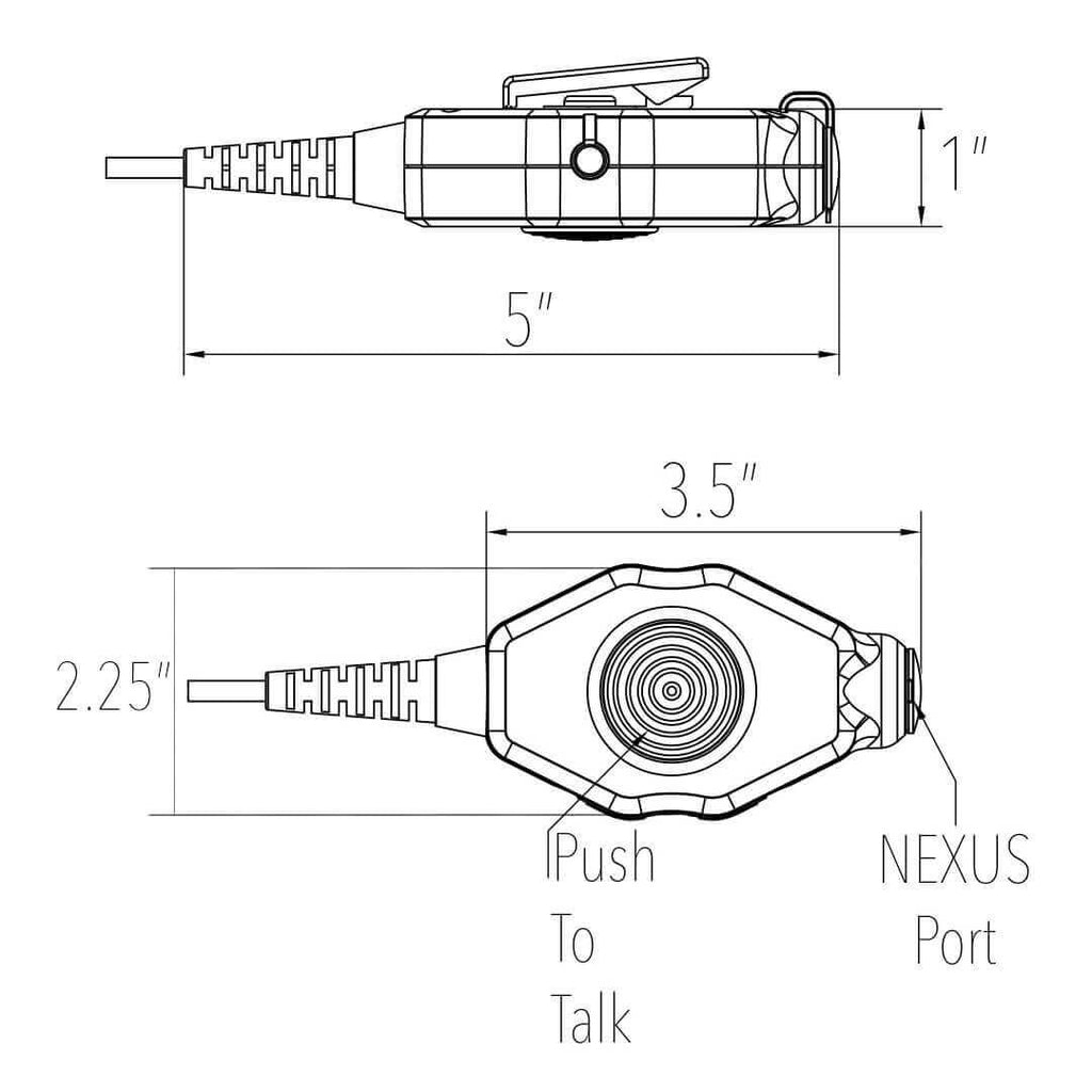 PTH-V1-11RR Material Comms PolTact Headset & Push To Talk(PTT) Adapter For EF Johnson: VP5000, VP5230, VP5330, VP5430, VP6000, VP6230, VP6330, VP6430 Comm Gear Supply CGS