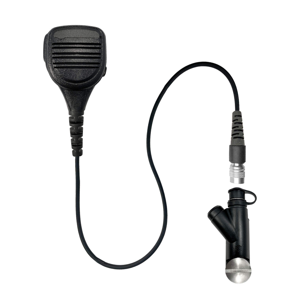 SM-V2-29SR: Straight wire Cable Shoulder/Chest Microphone for Harris(L3Harris) XG-100, XG-100P, XL-185, XL-185P, XL-185Pi, XL-150/P, XL-95/P, XL-200, XL-200P, XL-200Pi Comm Gear Supply CGS