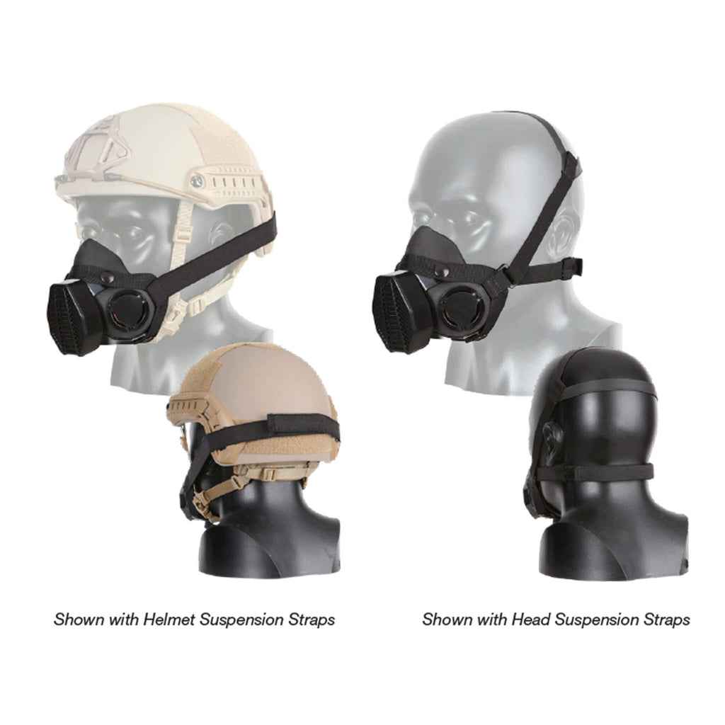 G055-1000-01+PTR-NX: The half-mask Special Operations Tactical Respirator (SOTR) w/ PolTact Respirator Comms Connector Comm Gear Supply CGS