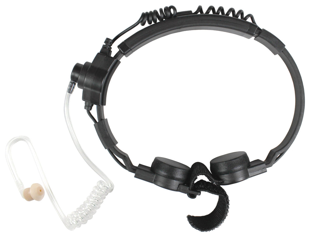 SPM-1501: The GLADIATOR tactical HD throat mic for All 2 Pin Kenwood, Baofeng, BTECH, Rugged Radios, Diga-Talk, TYT, AnyTone, Relm/BK Radio, Quansheng, Wouxon Comm Gear Supply CGS