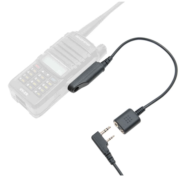 P/N: 33-01: Radio Adapter/Converter to Baofeng/Kenwood 2 Pin Female Connector for Mic/PTT/Earpiece - BaoFeng: UV9G, UV9R, UV9R Plus, UV9R Pro, BF-A58, BF-558, BF-N9, UV-XR, GT-3WP, BF-9700, UV-5S, BF-R760, UV-82WP, AR-152 & more Comm Gear Supply CGS