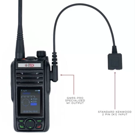 GMRS-PRO K1: Only for the GMRS-PRO radio by BTECH/Baofeng standard Baofeng/BTECH/Kenwood 2 Pin