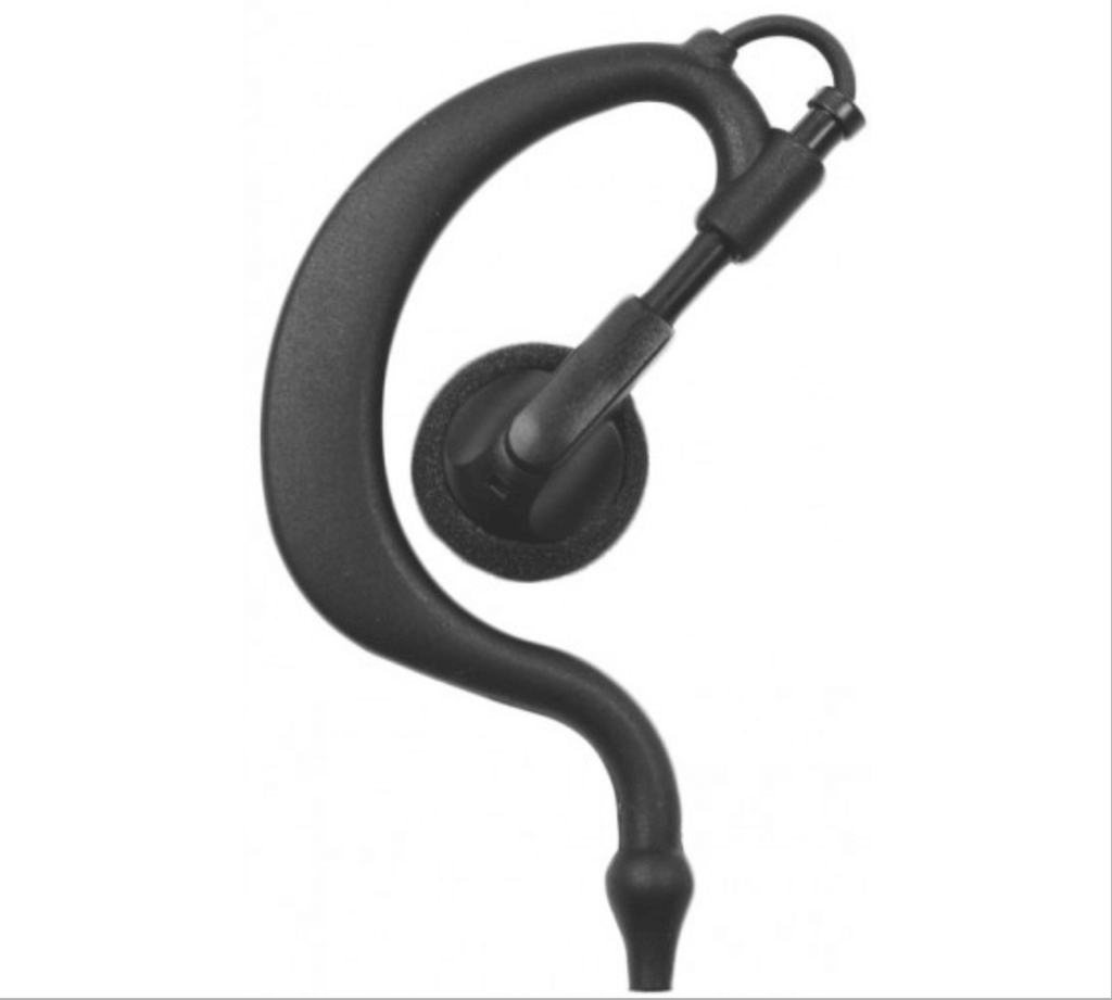 In-Line Mic w/ Ear hook Ear Hook 1 Wire: A straight through in-line PTT with  PTT microphone.  Comm Gear Supply CGS EH1W