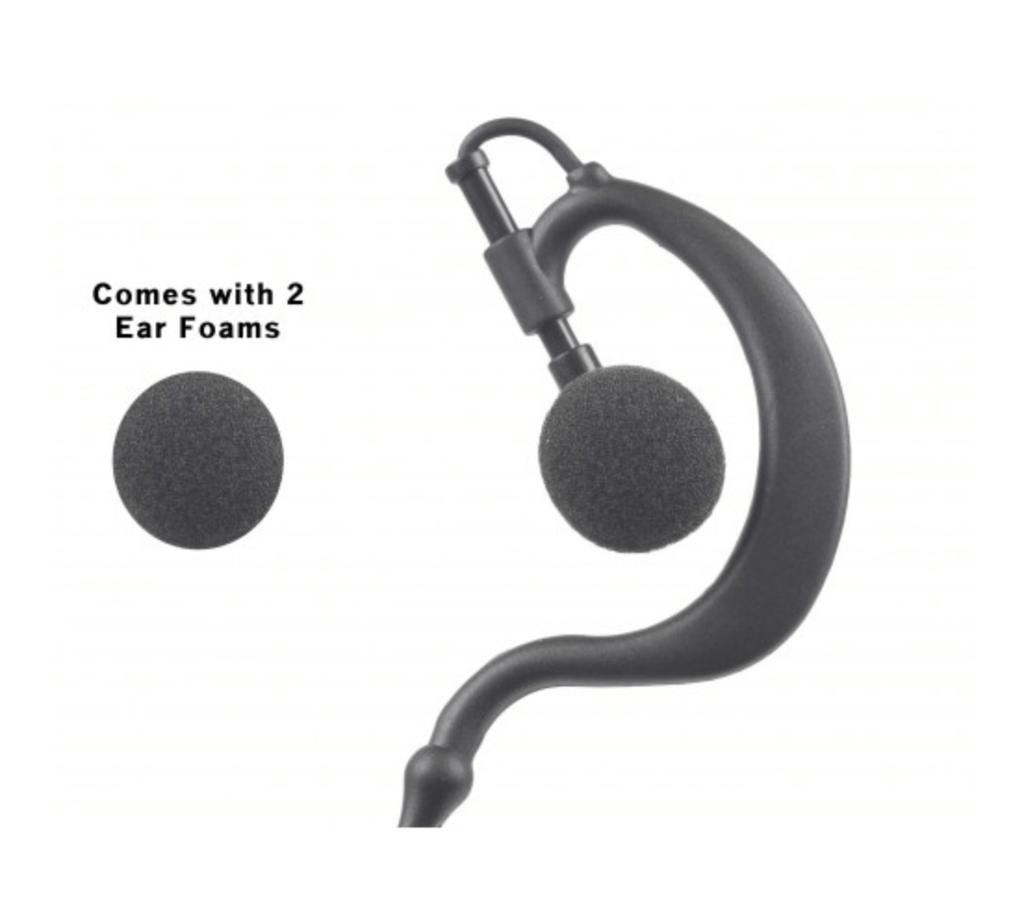 P/N: LO35EH or LO25EH: Listen Only Ear Hook Earpiece - 3.5/2.5mm Connects To Speaker Mic Comm Gear Supply CGS