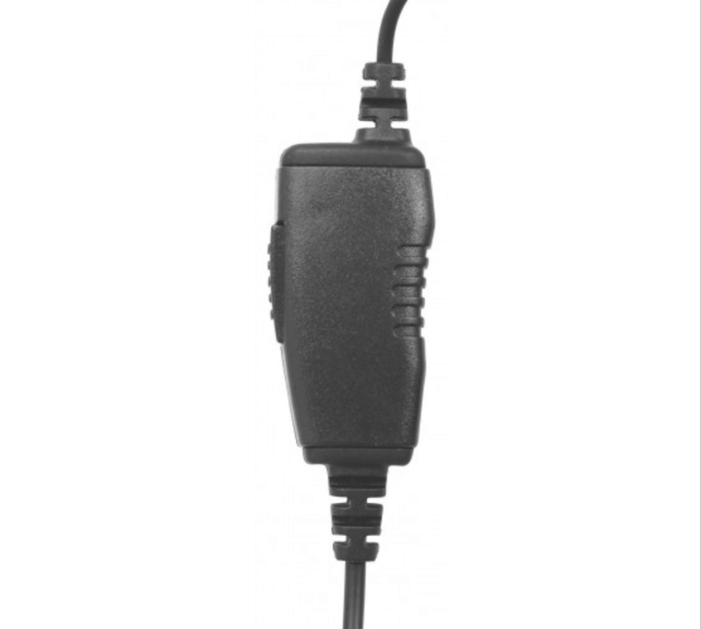 In-Line Mic w/ Ear hook Ear Hook 1 Wire: A straight through in-line PTT with  PTT microphone. Comm Gear Supply CGS EH1W