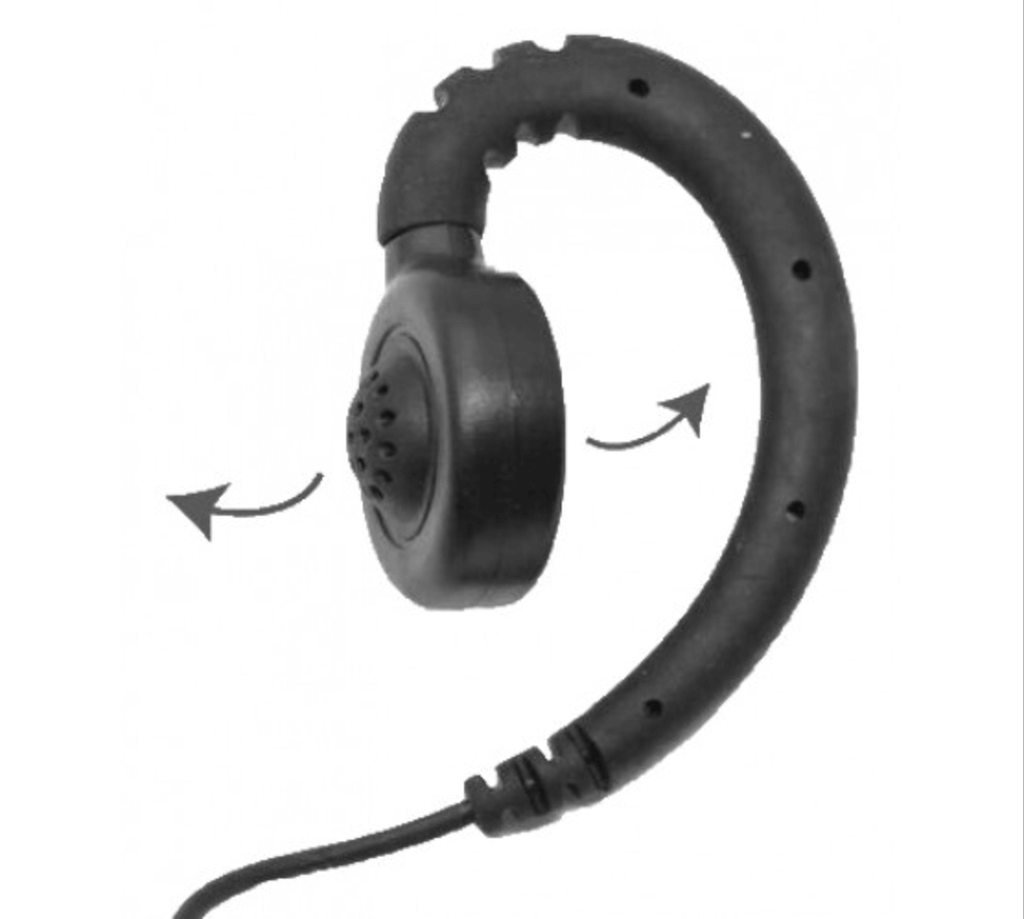 P/N: LO35LEH or LO25LEH Listen Only Large Ear Hook Earpiece - 3.5/2.5mm Connects To Speaker Mic Comm Gear Supply CGS