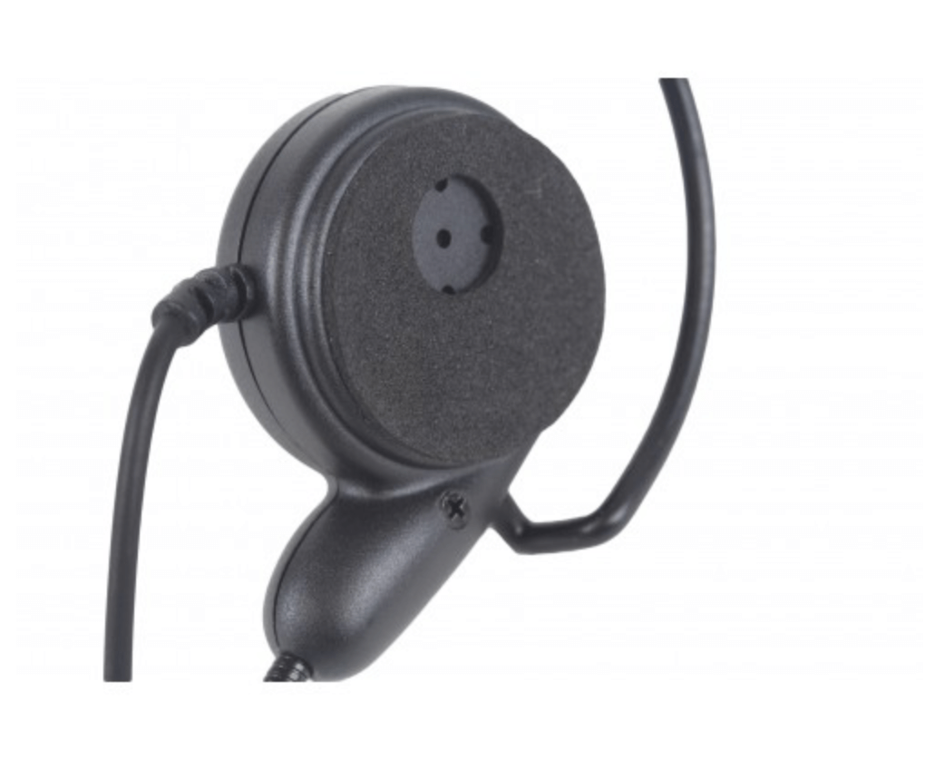 Boom Mic Headset Ultra-Light Behind The Head Headset with left earphone / boom microphone and lapel PTT / microphone. Built to be worn with a helmet or hardhat. Comm Gear Supply CGS
