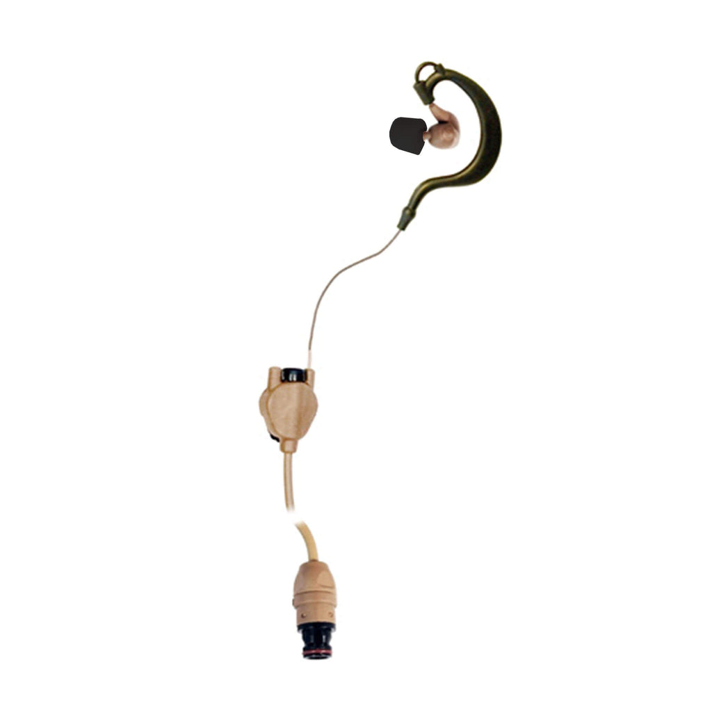 HS0013-DT-SS-00, HS0013-BLK-SS-00﻿: Replacement Tactical Single(Left Ear Only) In-Ear Headset for: CLARUS & Clarus XPR Control Box