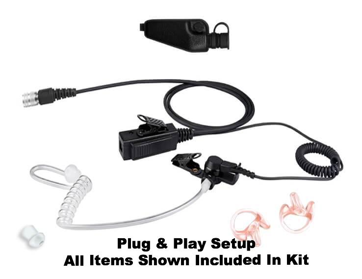 Mic & Earpiece Radio Kit - Quick Disconnect Kenwood Multi-Pin TK & NX Series NX-200, NX-210, NX-300, NX410, NX-411, NX-3200, NX3300, NX-5200, NX-5300, NX-5400, TK-190, TK-2140, TK-2180, TK-280, TK-290, TK-3140, TK-3148, TK-3180, TK-380, TK-385, TK-390, TK-480, TK-481, TK-5210, TK-5220, TK-5310, TK-5320, TK-5400 & More.s Comm Gear Supply CGS LT11SR