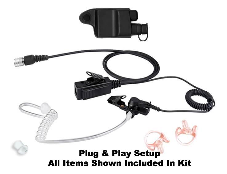 Mic & Earpiece Radio Kit - Harris P5300, P5400, P7300, XG-15, XG-25, XG-75 & More Comm Gear Supply CGS LT28SR