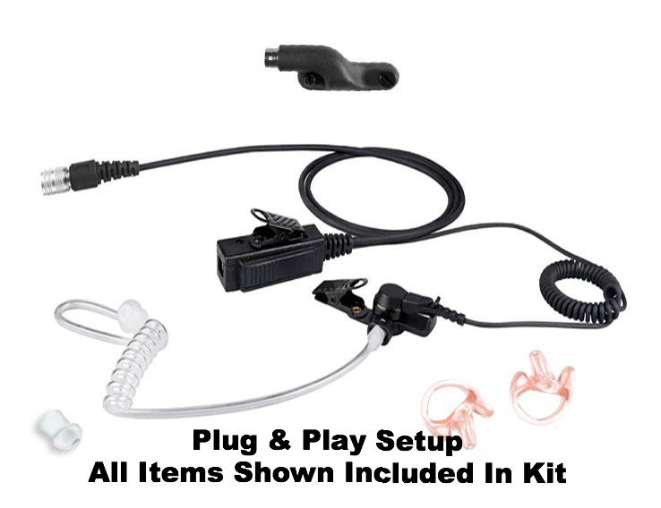 Mic & Earpiece Radio Kit - LT32SR: For Vertex:VX-820, VX-821, VX-824, VX-829, VX-871, VX-874, VX-879, VX-920, VX-921, VX-924, VX-929, VX-949, VX-971, VX-974, VX-979, VXD-720, All Vertex P25 Radios Comm Gear Supply CGS