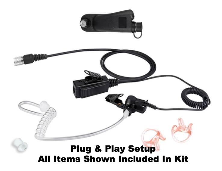 Mic & Earpiece Radio Kit - Quick Disconnect Maxon/Tecnet - TPD 1000, TPD-1116, TPD-1416, TPD-1124, TPD-1424, RCA - PRODIGI Digital - RDR2500, RDR2550, RDR2600, RDR36500, RDR3600 & More Comm Gear Supply CGS LT34SR