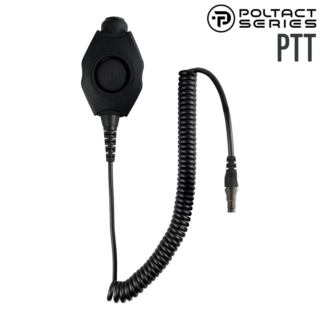 Tactical Radio PTT for Headset(Hirose Adapter System): NATO/Military Wiring, Gentex, Ops-Core, OTTO, Select Peltor Models, Helicopter - Replacement/Upgrade TMPTTD-09-N: The Material Comms PolTact  Push To Talk(PTT) For Harris Falcon III RF-7800S SPR- Secure Personal Radio - Or other Personal Radios Using Fischer 9 Pin Connector
