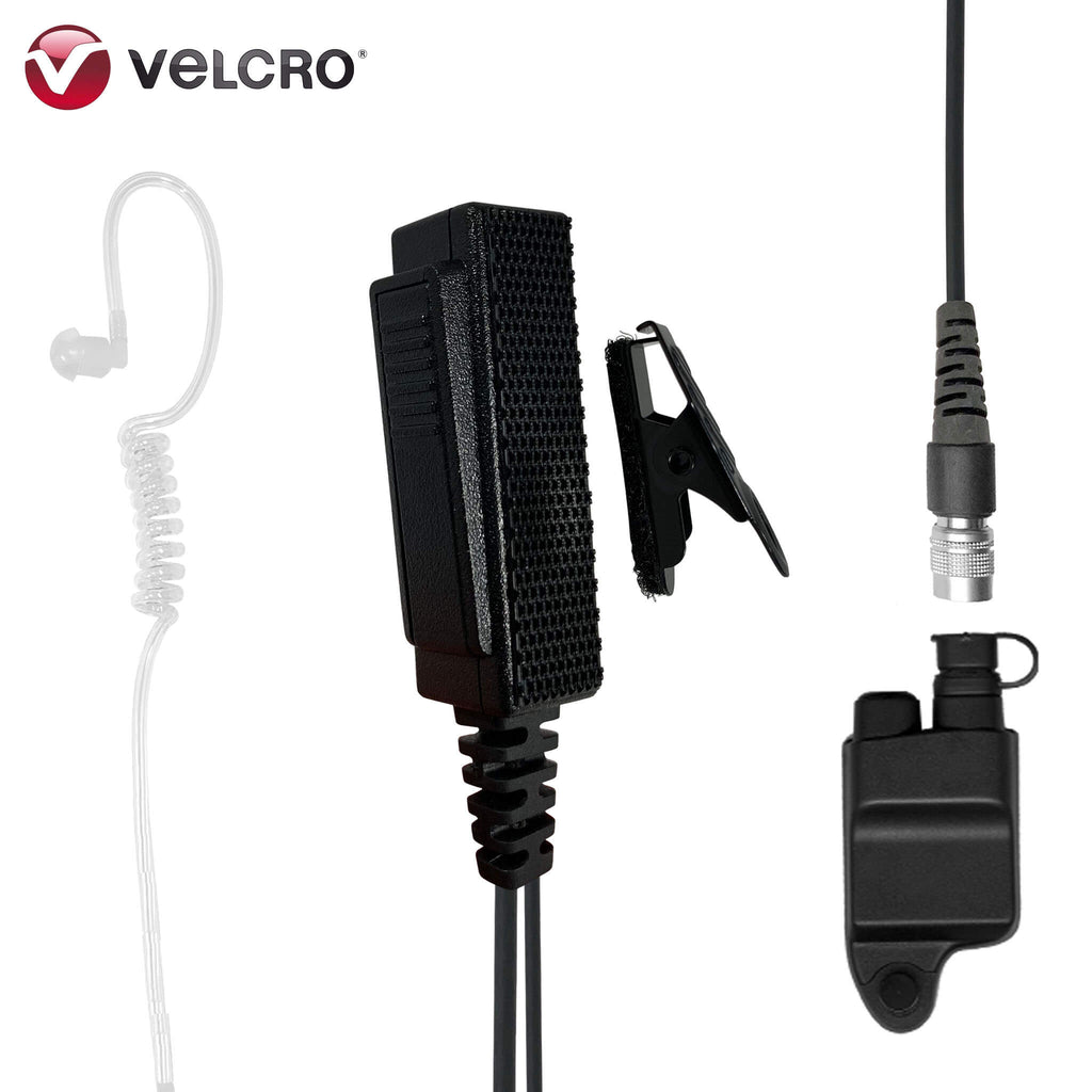 Velcro Mic & Earpiece Radio Kit - Harris: All P5300 P5400 P5500 P7300 Series, XG-15/25/75 & More
