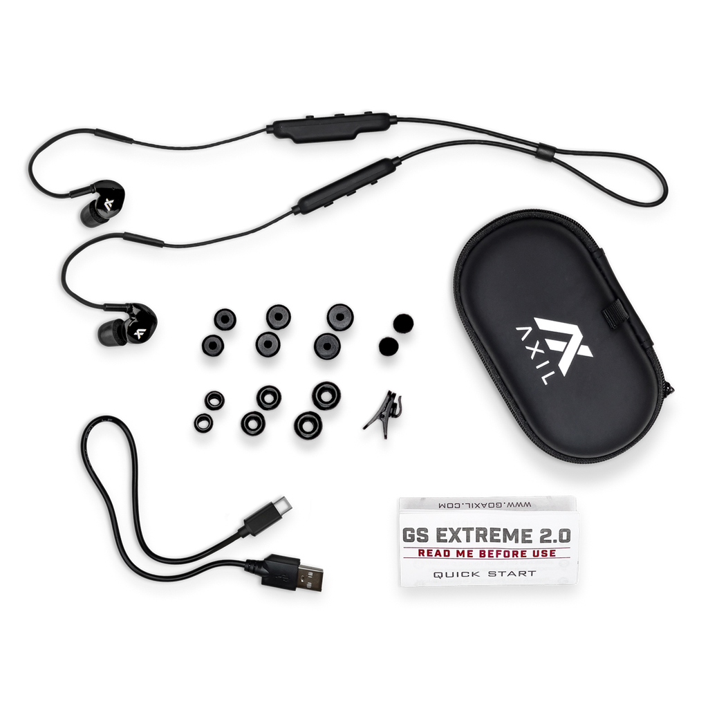 Axil GS Extreme 2.0: Tactical Hearing Protection Ear Plugs w/ Bluetooth for Smartphones/Tablets Comm Gear Supply CGS AX-GSE2