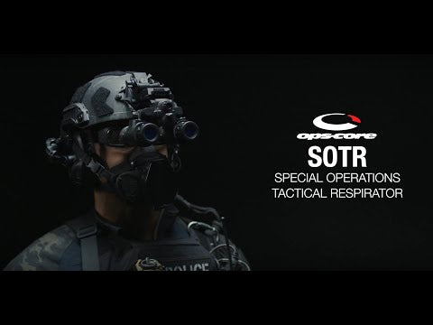  G055-1000-01+PTR-NX: The half-mask Special Operations Tactical Respirator (SOTR) w/ PolTact Respirator Comms Connector Comm Gear Supply CGS
