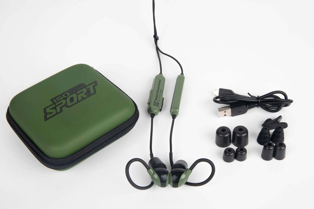 advance Active Hearing Protection & Enhancement Ear Plugs for shooting, hunting, training, isotunes iso tunes. Bluetooth enabled Comm Gear Supply CGS ADV-BT