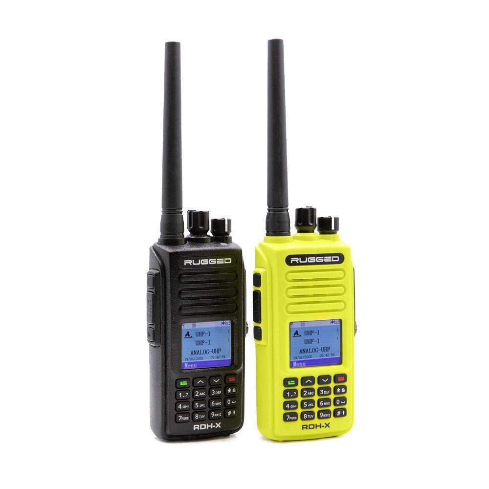 Rugged Radios RDH-X Waterproof Business Band Handheld - Digital and Analog RDH-X Black/Yellow Comm Gear Supply CGS