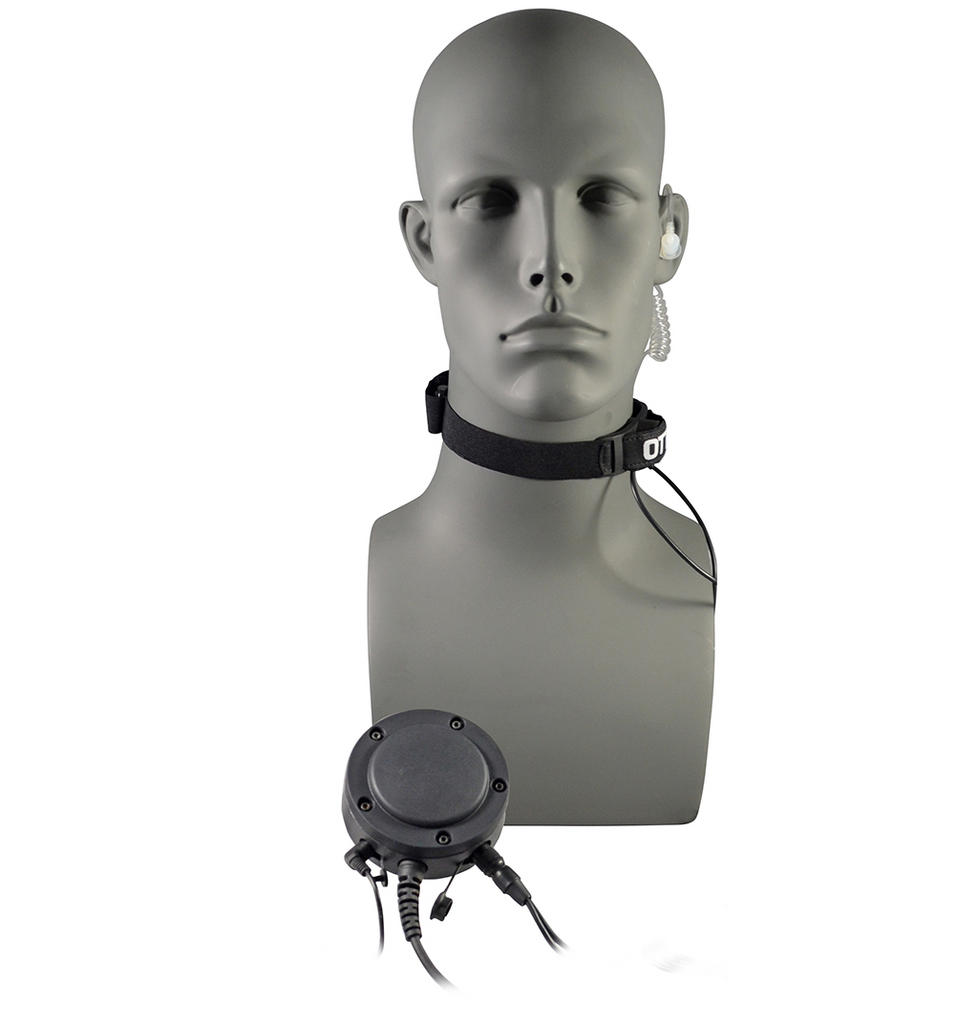 P/N: V1-T12KA117: OTTO Tactical Throat Microphone Kit - 2 Pin Kenwood, Baofeng, AR-152, BTECH, Rugged Radios, Diga-Talk, TYT, AnyTone, Relm/BK Radio, Quansheng, Wouxon Comm Gear Supply CGS